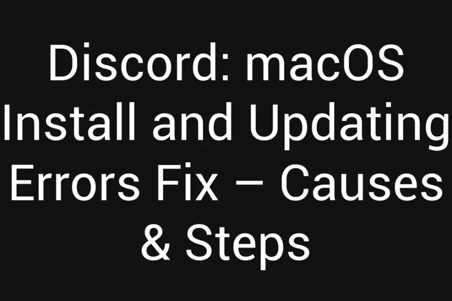 Discord Macos Install And Updating Errors Fix Causes Steps