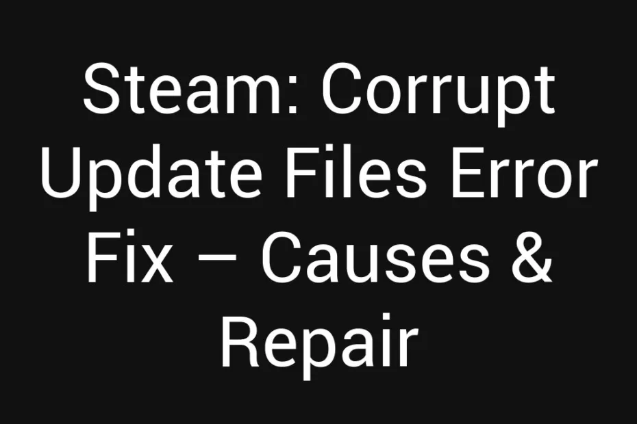 Steam Corrupt Update Files Error Fix Causes Repair