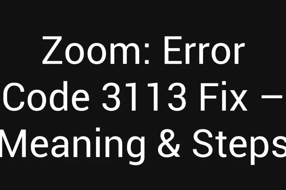 Zoom Error Code 3113 Fix Meaning Steps