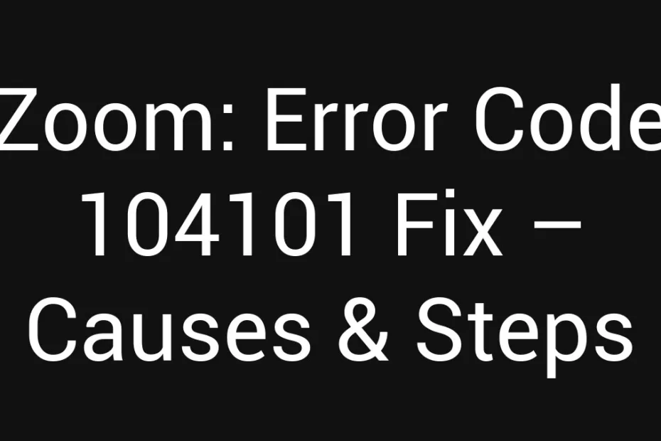 Zoom Error Code 104101 Fix Causes Steps