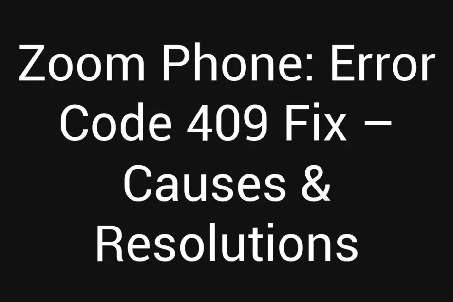 Zoom Phone Error Code 409 Fix Causes Resolutions